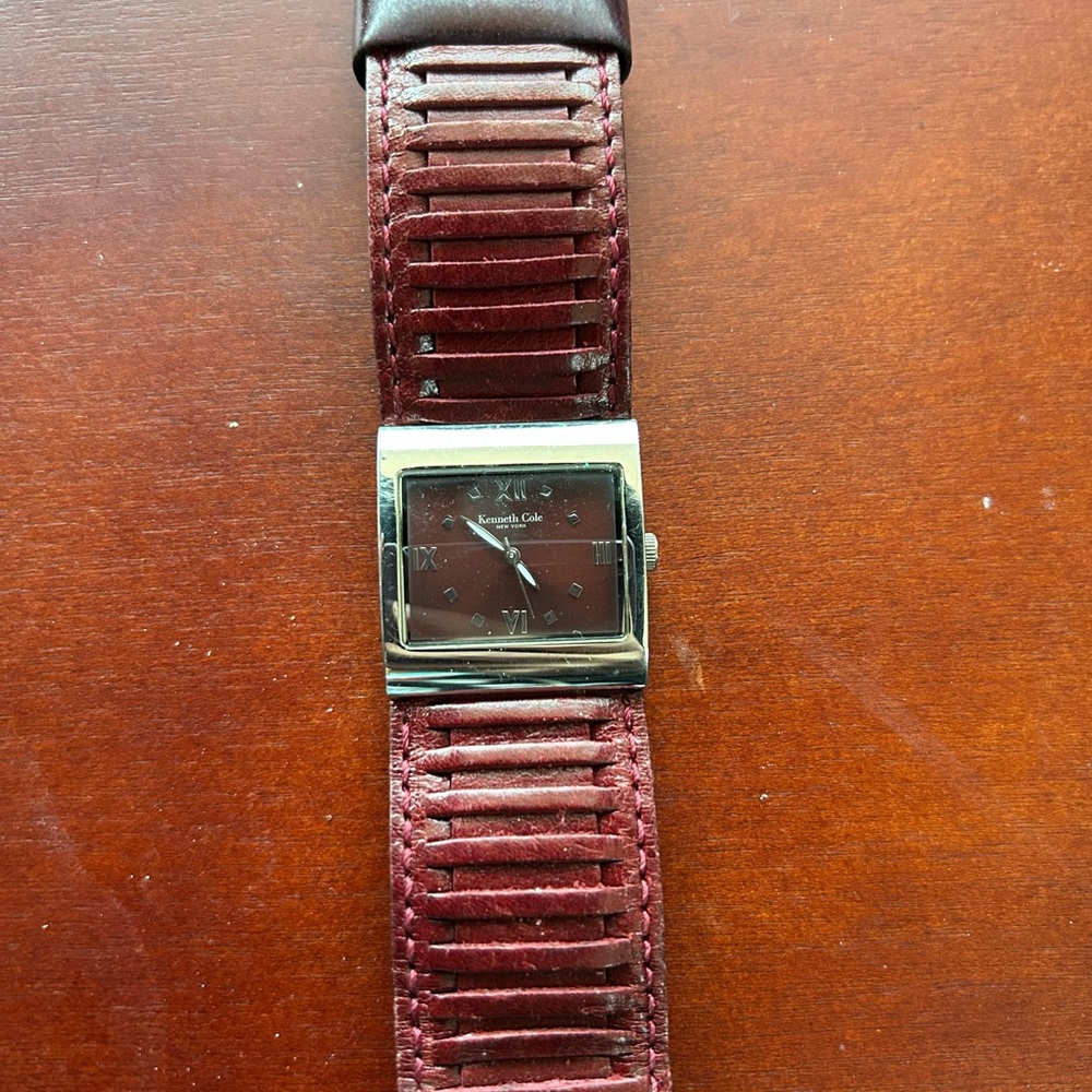 Kenneth Cole Deep Red Leather Watch